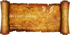 Willer Júlia névjegykártya